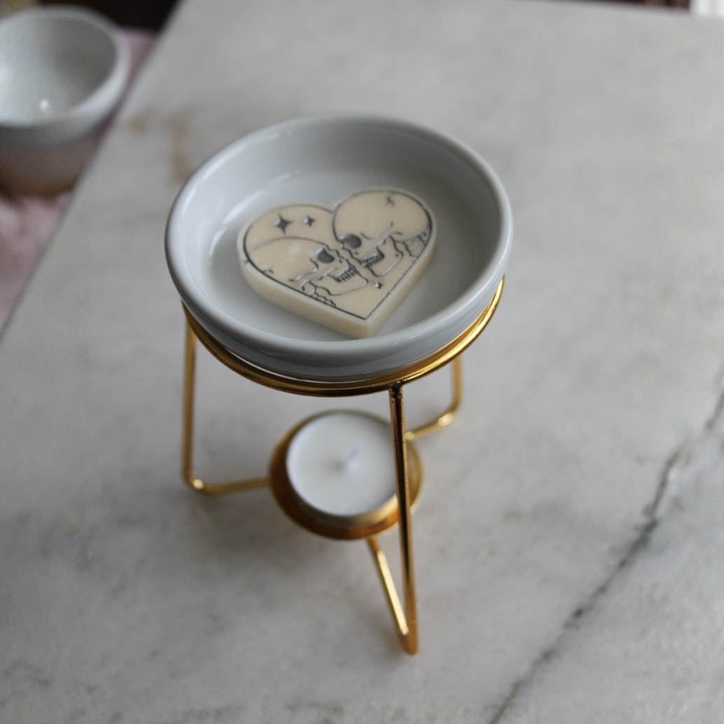 Wax Burner on Gold Stand